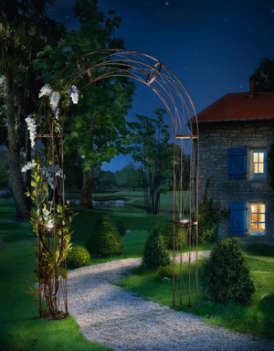 Arco de jard�n en metal con l�mparas solares 150 x 24 x 230 cm