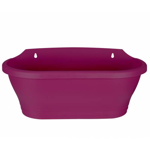 Elho Corsica Wall Basket 39 - Fioriera Da Parete Per Esterno, Viola, 39 X 18,5 Cm, In Plastica Riciclata Antigelo